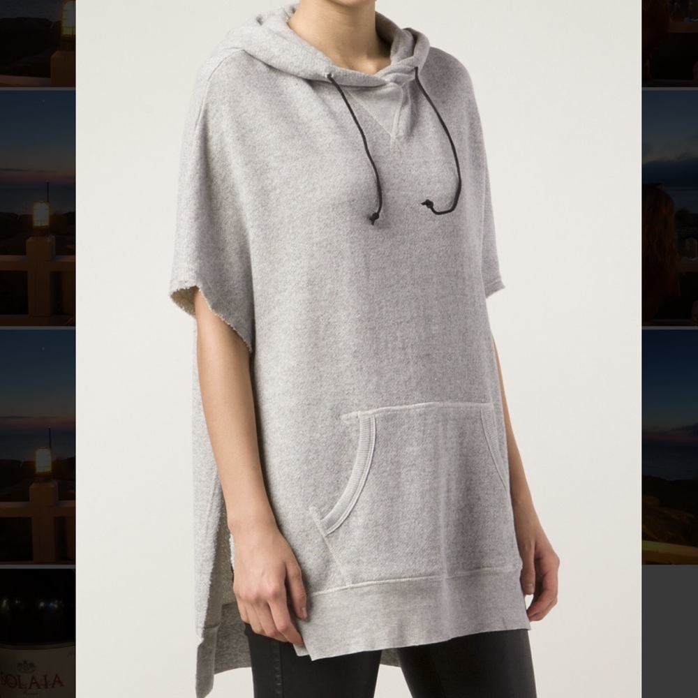 R13 French Terry Split Hem Hoodie